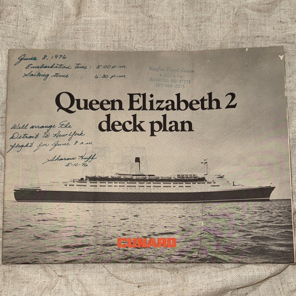 Queen Elizabeth 2 Deck Plan Poster